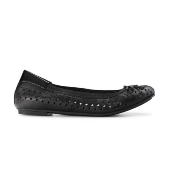 Vionic Shoes - VIONIC Spark Surin Perforated Black Leather Ballet Slip On Flats
Women's